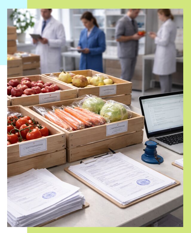 Сертификация овощей и фруктов в Красногорске от 8637 р. | Алешин-Крр