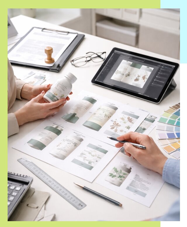 Профессиональная разработка дизайна и текста этикетки продукции в Красногорске